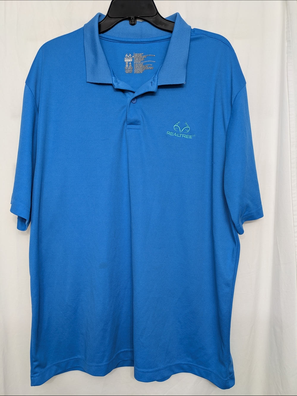 Realtree Blue Performance Polo Shirt Men’s 2XL Outdoor Golf Casual
